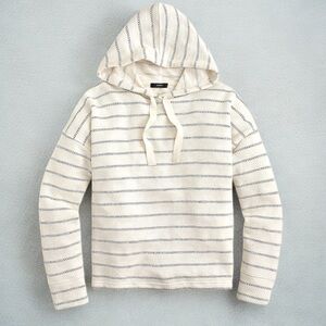J.CREW Oversized Pullover Hoodie Sweatshirt in Zigzag Herringbone Stripe
